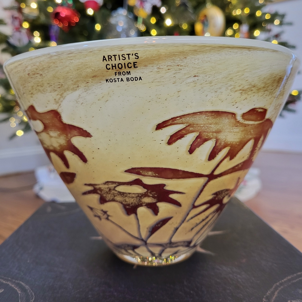 Kosta Boda Artist's Choice Vintage Boho Floating Flowers Bowl